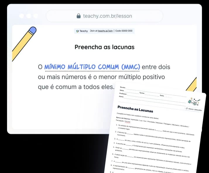 Ensine - materiais preenchidos