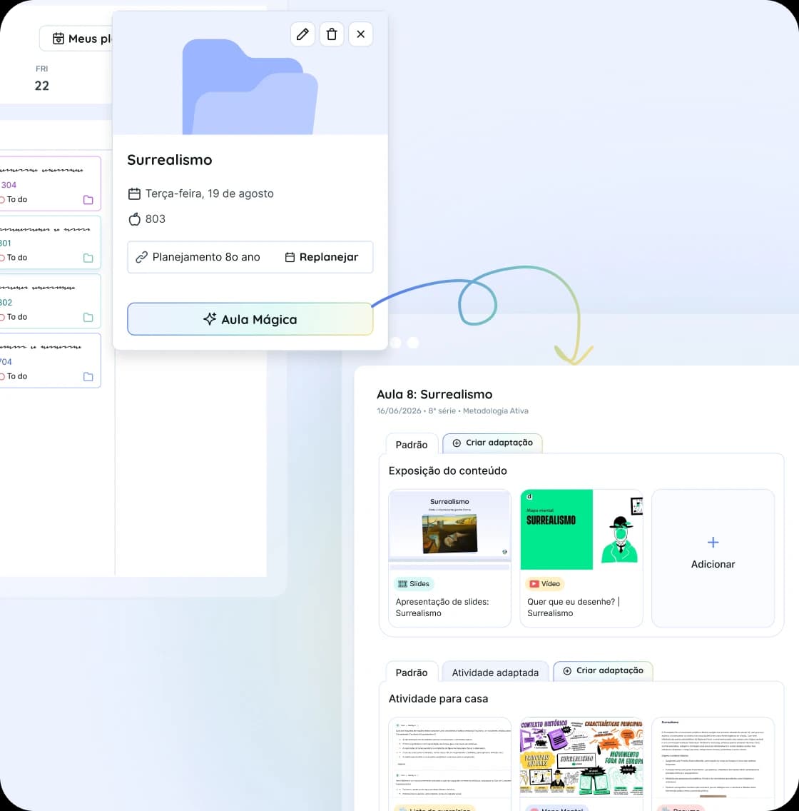 Smart calendar with materials generated in one click