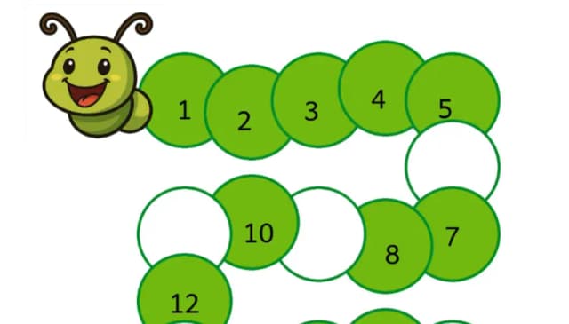 Educación infantil: números en la oruga