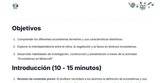 Explorando Ecosistemas a Través de Minecraft: Aprendizaje Interactivo y Creativo